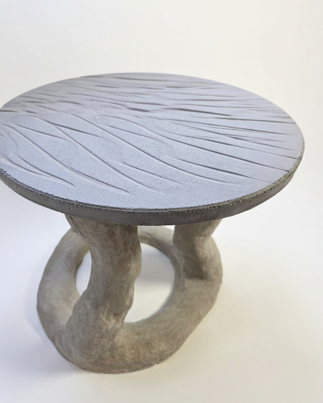 BOBBI Sculptural Table with Textured Top