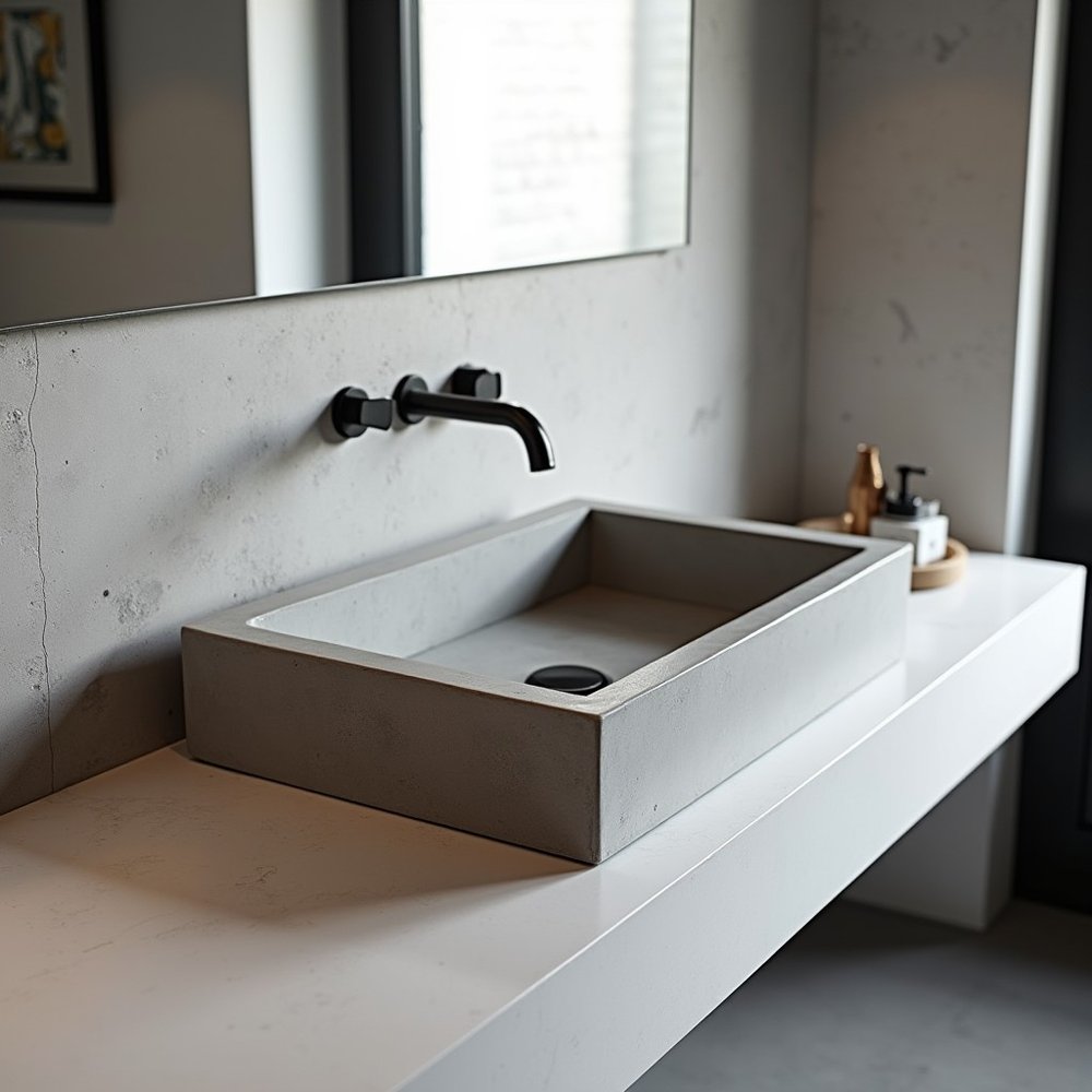 ABRA Rectangular Concrete Basin - Essential Collection (59x32cm)