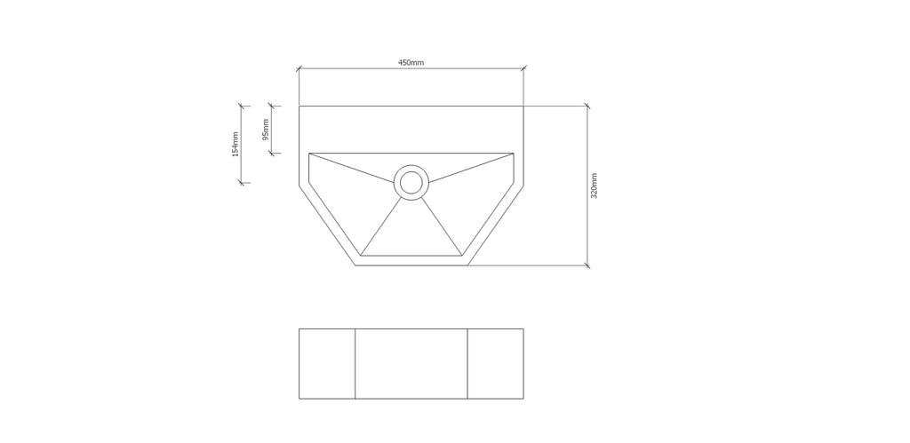 CAPRICE Geometric Concrete Basin - Atelier Collection (45x32cm)