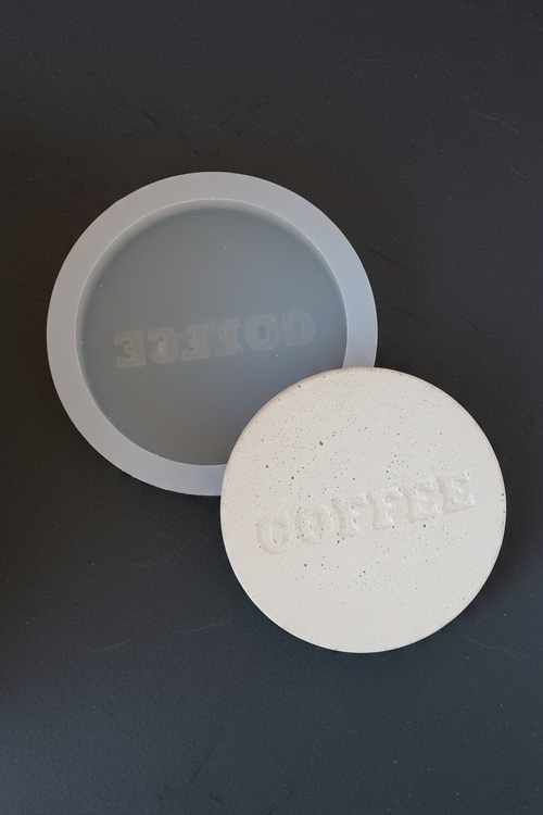 COFFEE Round Concrete Coaster Silicone Mould