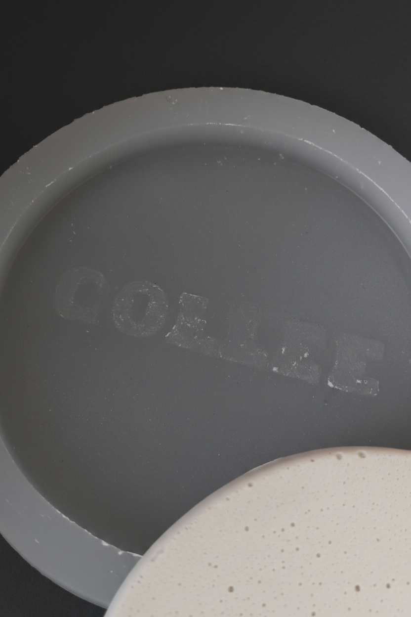 COFFEE Round Concrete Coaster Silicone Mould
