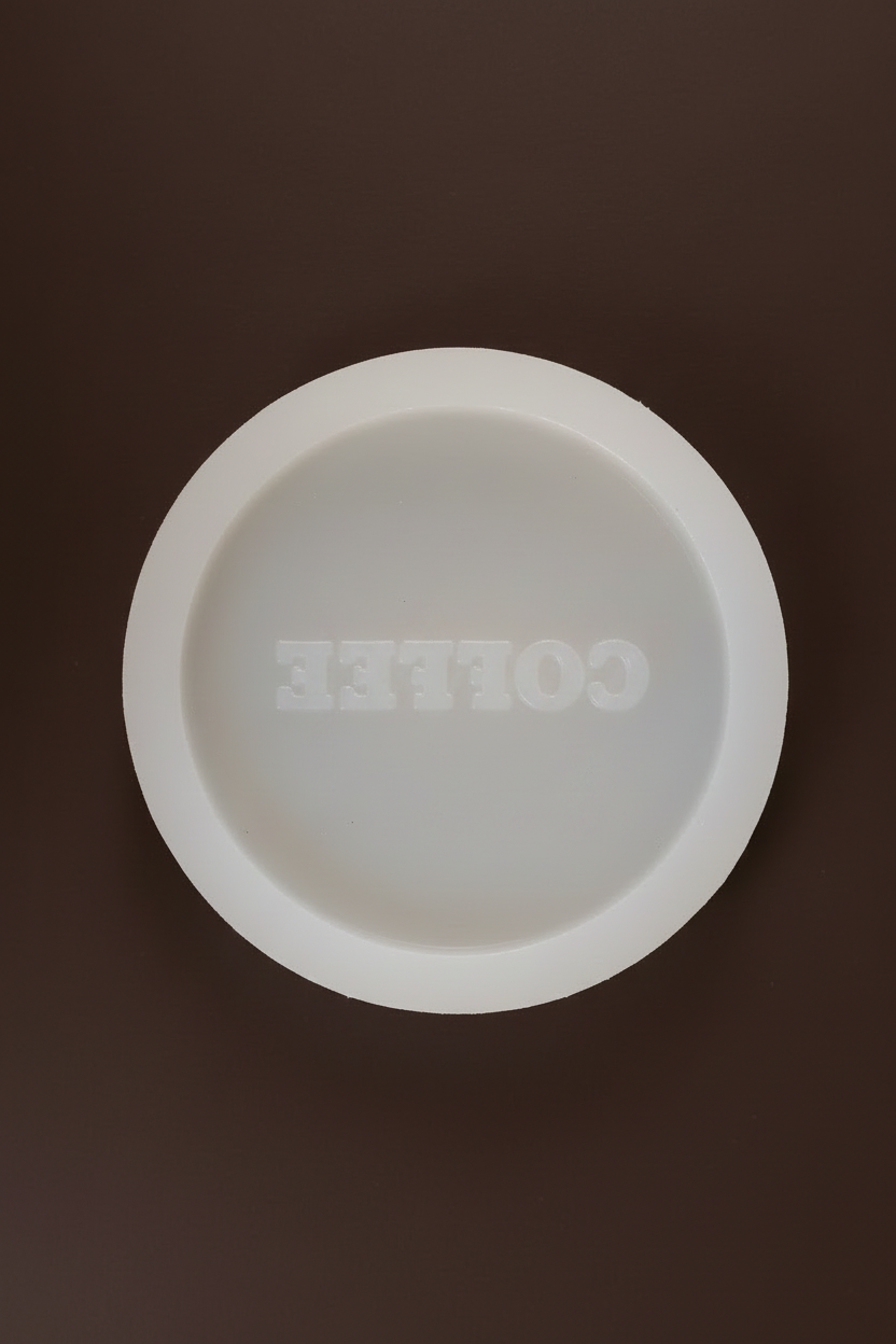 COFFEE Round Concrete Coaster Silicone Mould