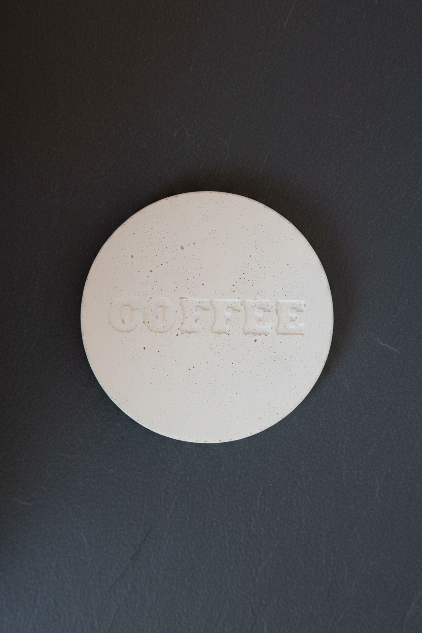 COFFEE Round Concrete Coaster Silicone Mould
