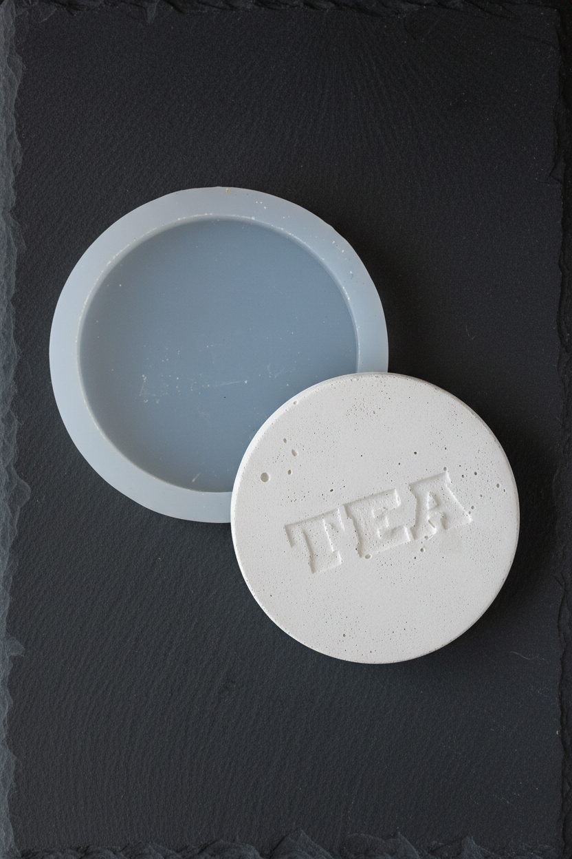 TEA Round Concrete Coaster Silicone Mould