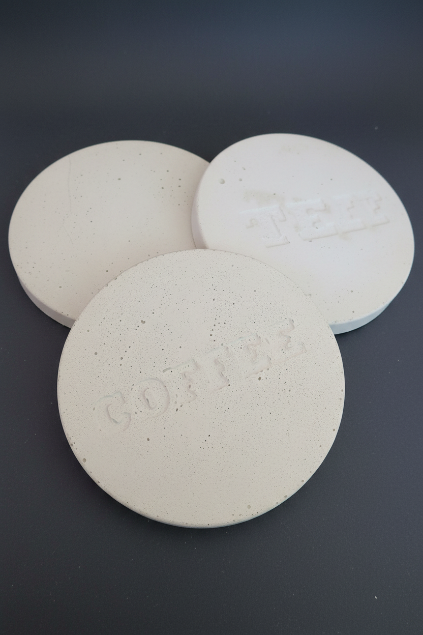 COFFEE Round Concrete Coaster Silicone Mould
