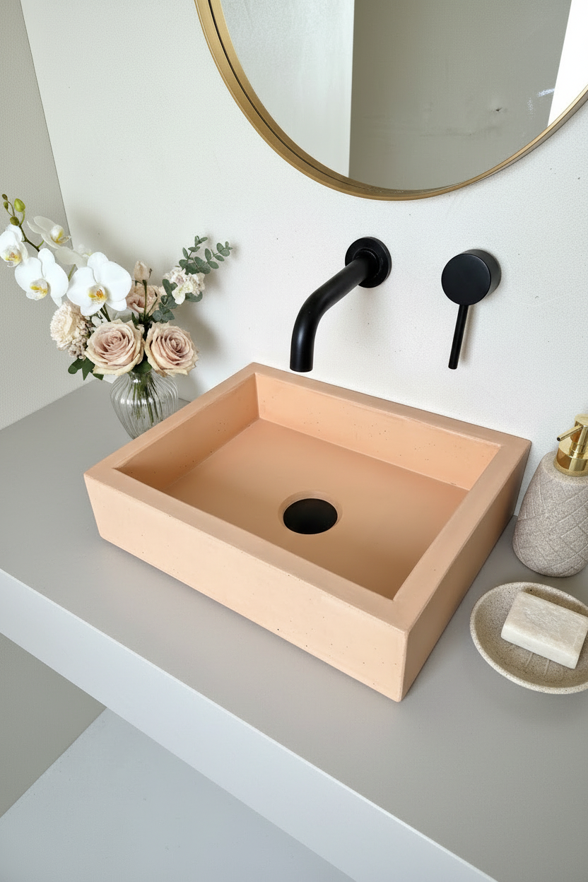 ISLA Rectangular Concrete Basin - Essential Collection (40x30cm)