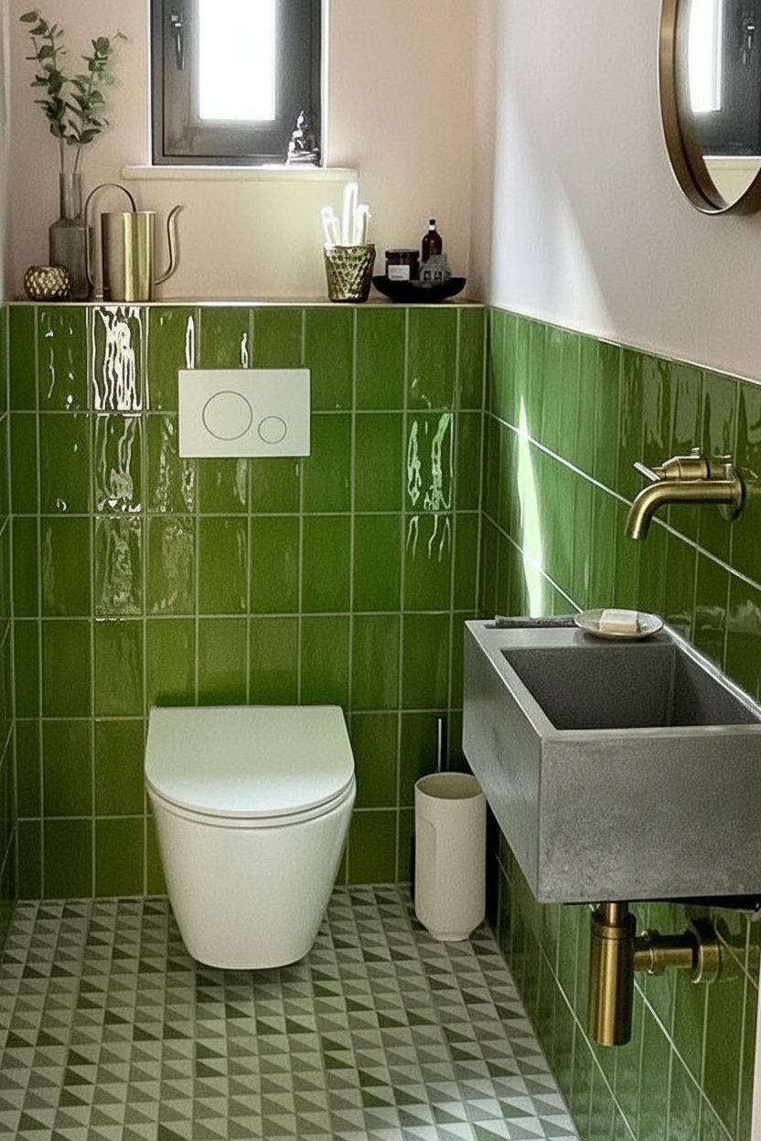LARA Concrete Basin with Towel Rail - Alcove Collection (40x25cm)