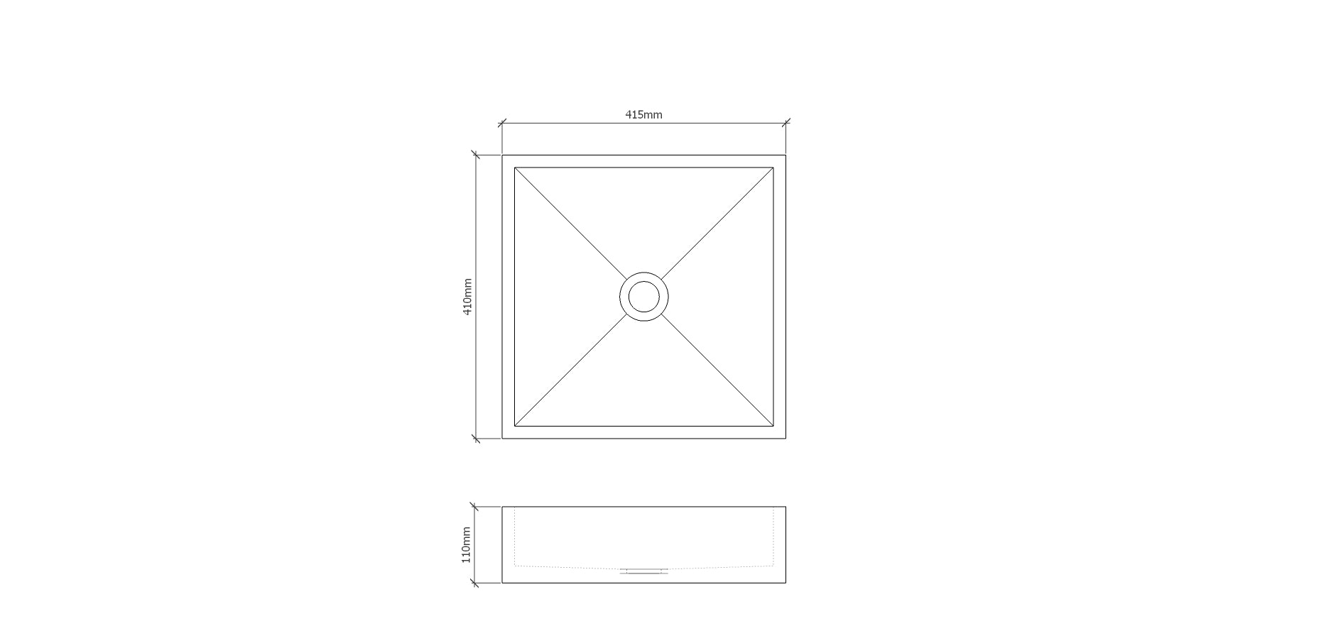 MAXI Rectangular Concrete Basin - Essential Collection (41cm)
