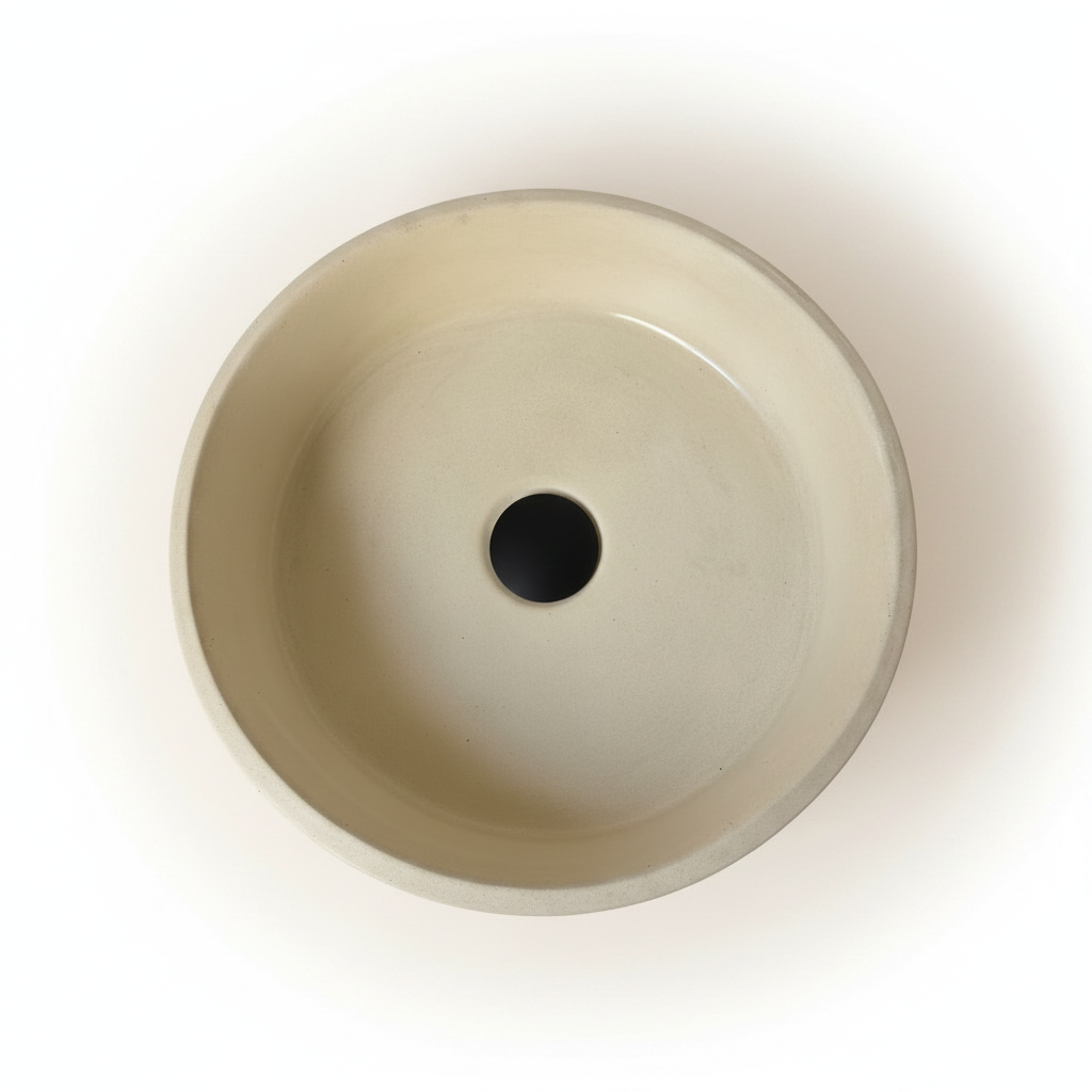 LAI round concrete basin in ivory colour