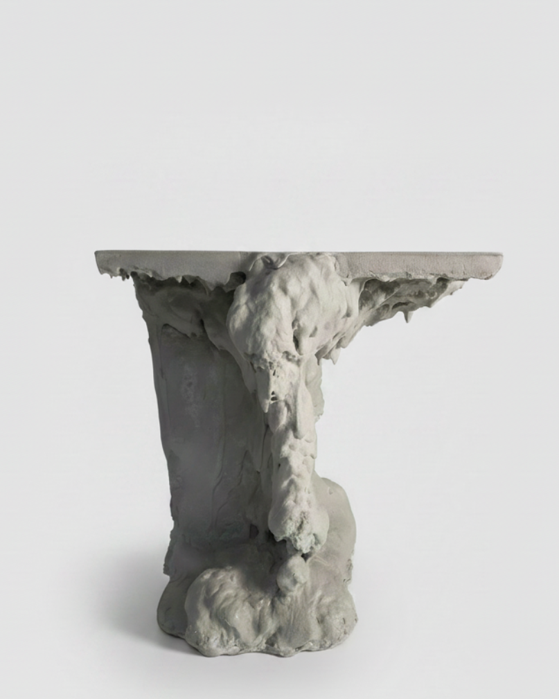 Thea Perpendicular Side Table - Hand-Shaped Concrete Artful Furniture