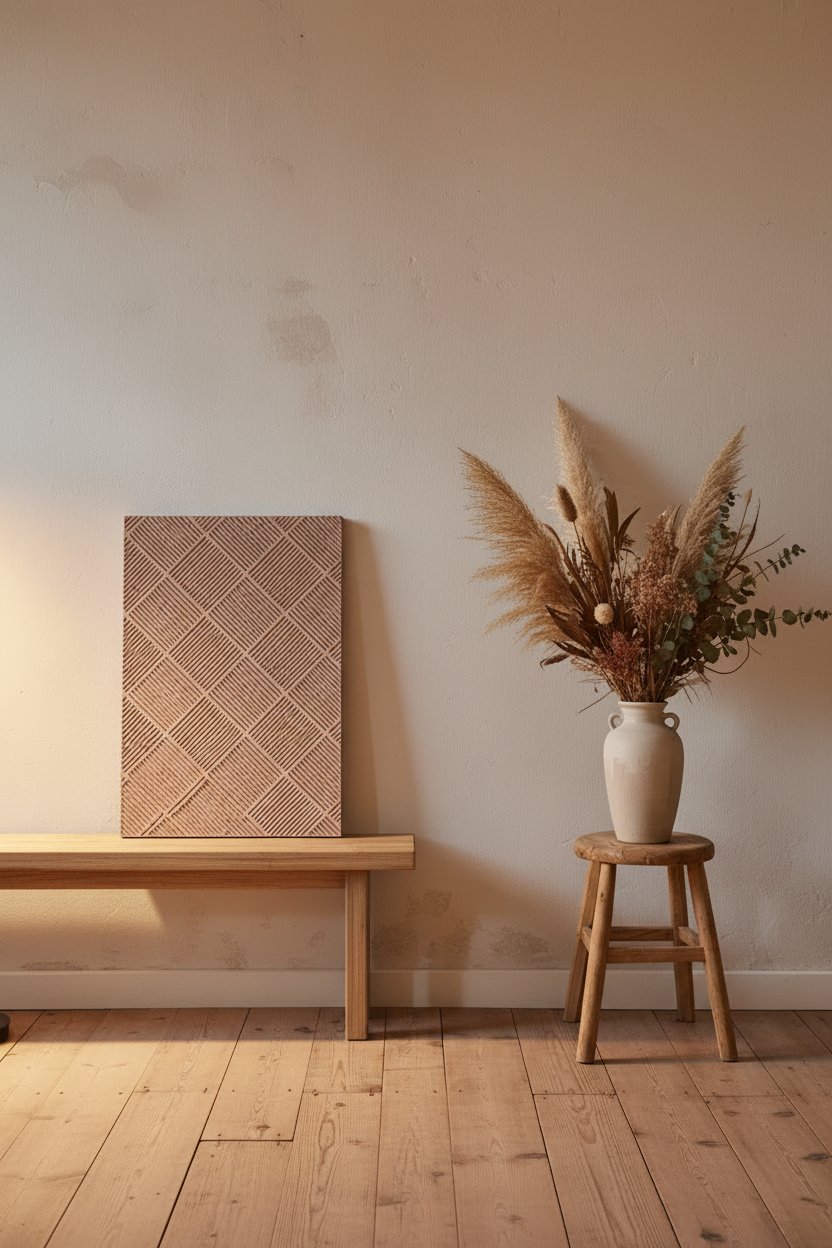 Textured Geometric Concrete Wall Panel - Diamond Pattern Cladding / Splashback
