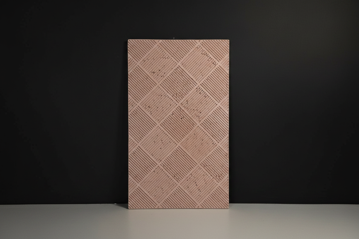 Textured Geometric Concrete Wall Panel - Diamond Pattern Cladding / Splashback