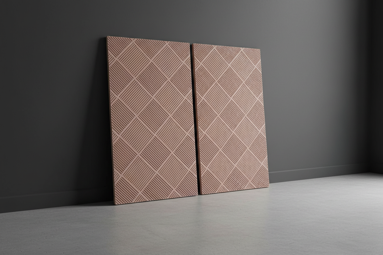 Textured Geometric Concrete Wall Panel - Diamond Pattern Cladding / Splashback