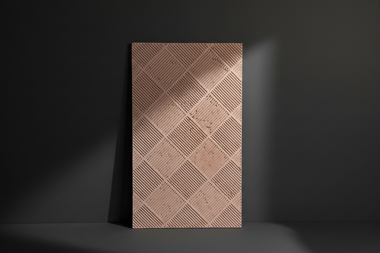 Textured Geometric Concrete Wall Panel - Diamond Pattern Cladding / Splashback