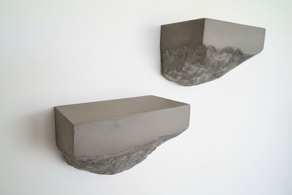 Close-up of raw textured underside finished in microcement