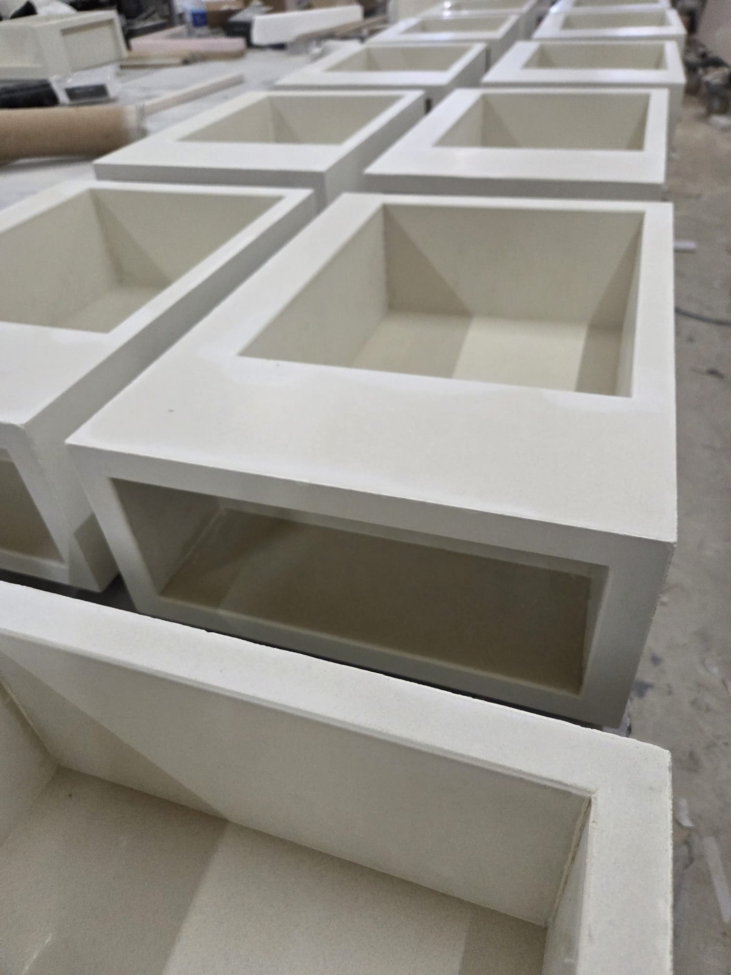 Custom ELIZA concrete basins for an office building retrofit in London