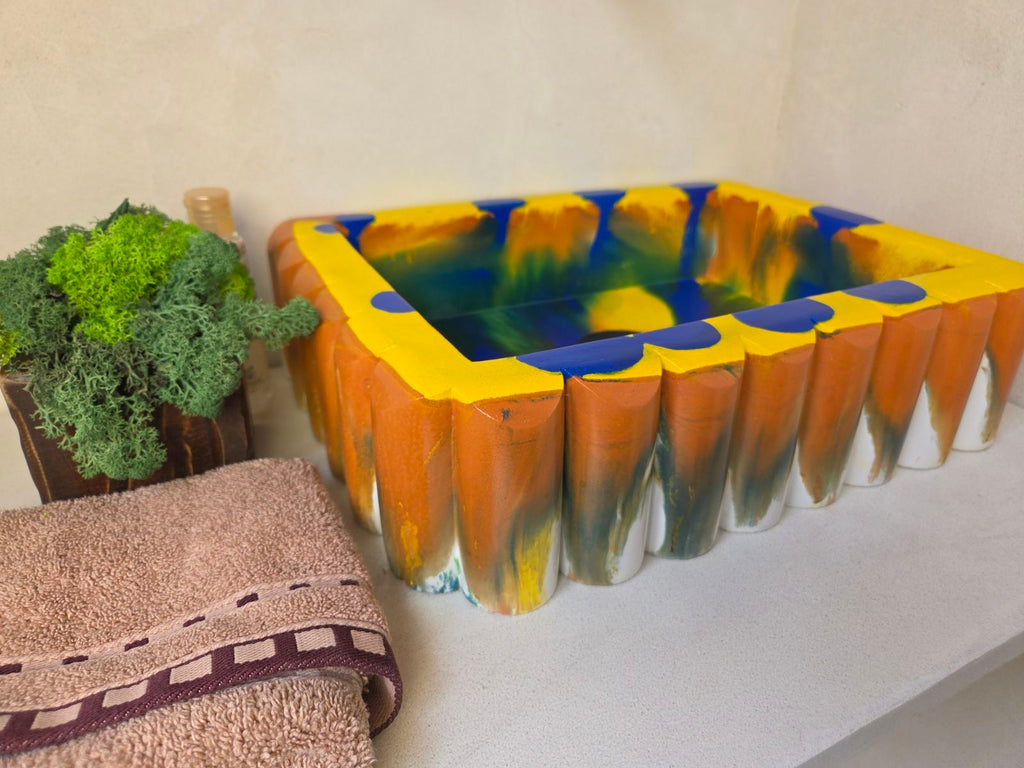 RIVA Concrete Basin with Scalloped Edge - Atelier Collection (39x27.5cm) | In Stock - Pop Art Style