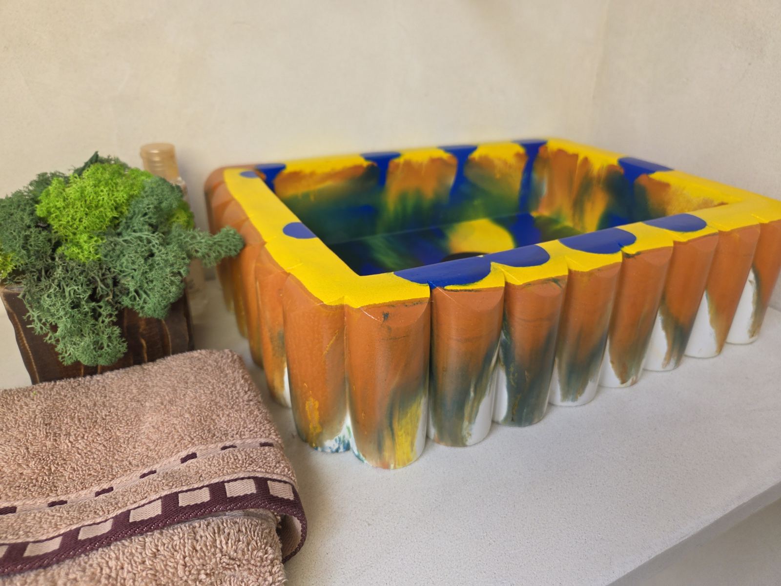 RIVA Concrete Basin with Scalloped Edge - Atelier Collection (39x27.5cm) | In Stock - Pop Art Style