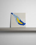 Banana Abstract Concrete Art - Pop-Art Inspired Sculptural Panel (400 × 400 mm)