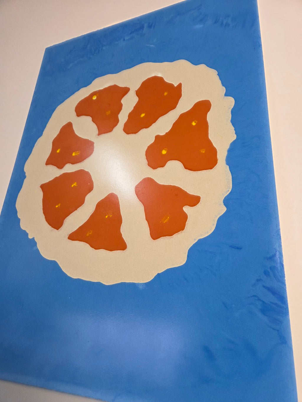 Orange Abstract Concrete Wall Art – Sculptural Statement Piece (575 × 400 mm)