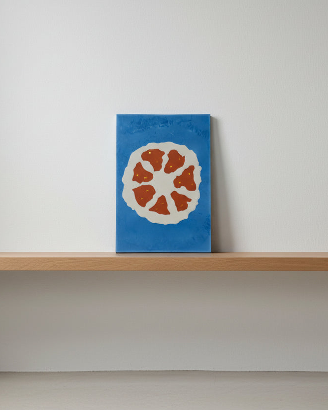 Orange Abstract Concrete Wall Art – Sculptural Statement Piece (575 × 400 mm)