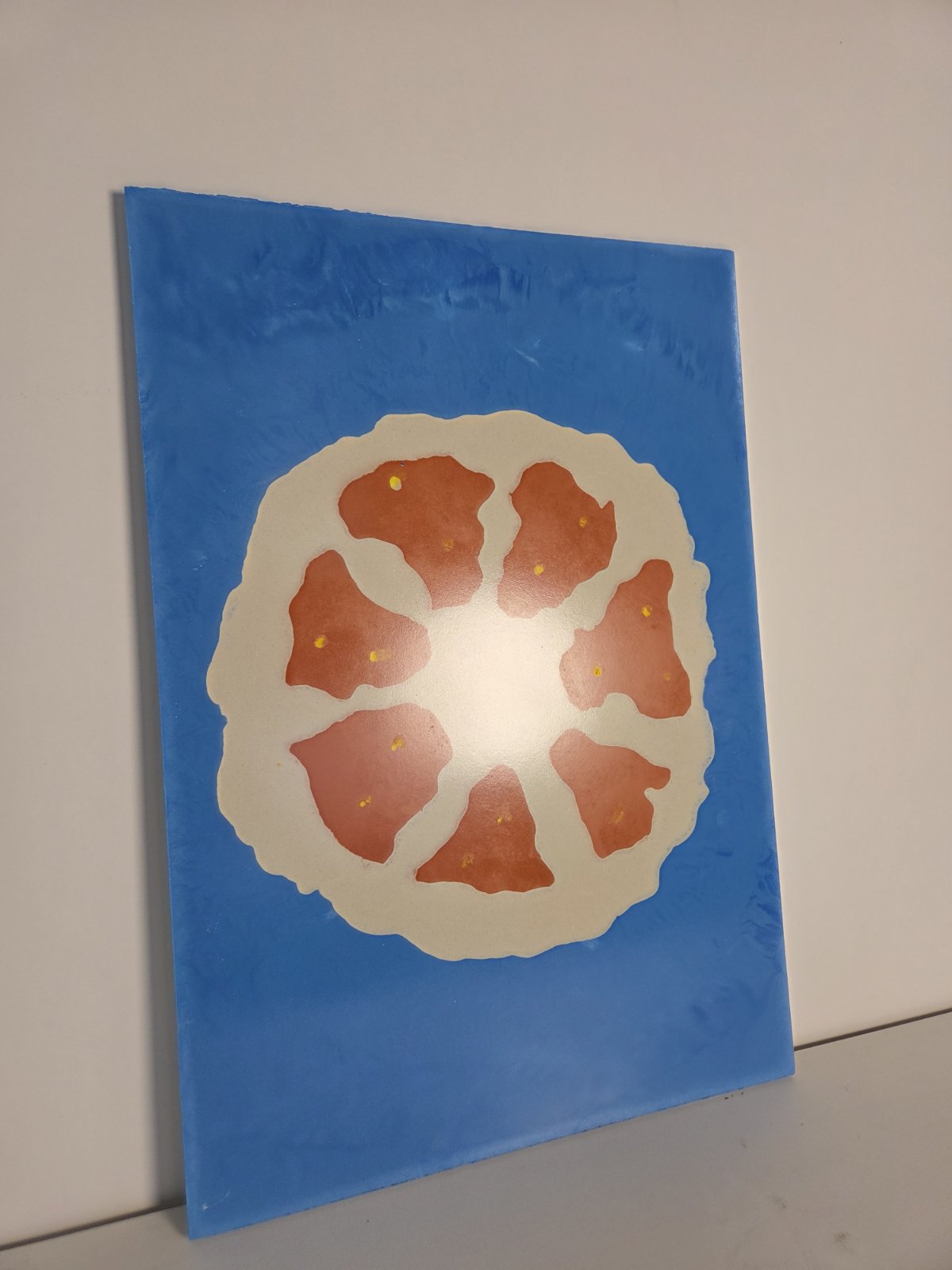 Orange Abstract Concrete Wall Art – Sculptural Statement Piece (575 × 400 mm)