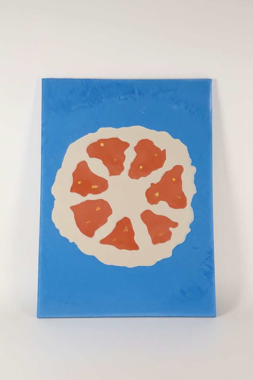 Orange Abstract Concrete Wall Art – Sculptural Statement Piece (575 × 400 mm)