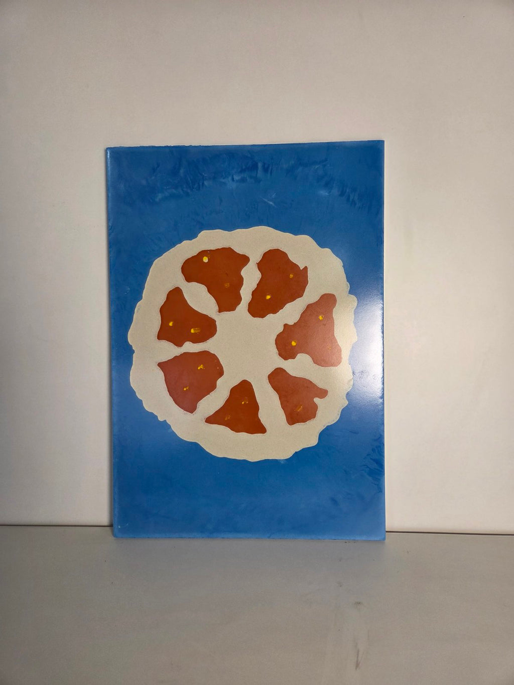 Orange Abstract Concrete Wall Art – Sculptural Statement Piece (575 × 400 mm)