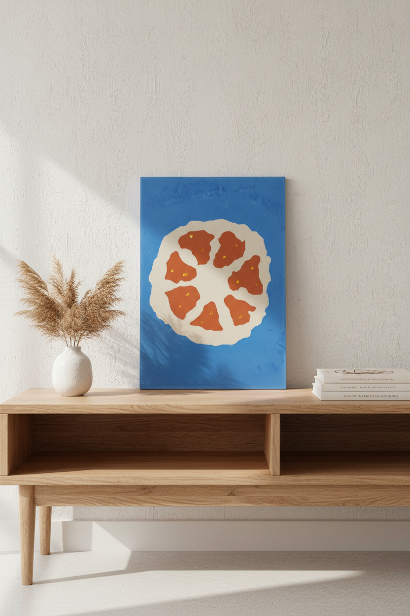 Orange Abstract Concrete Wall Art – Sculptural Statement Piece (575 × 400 mm)
