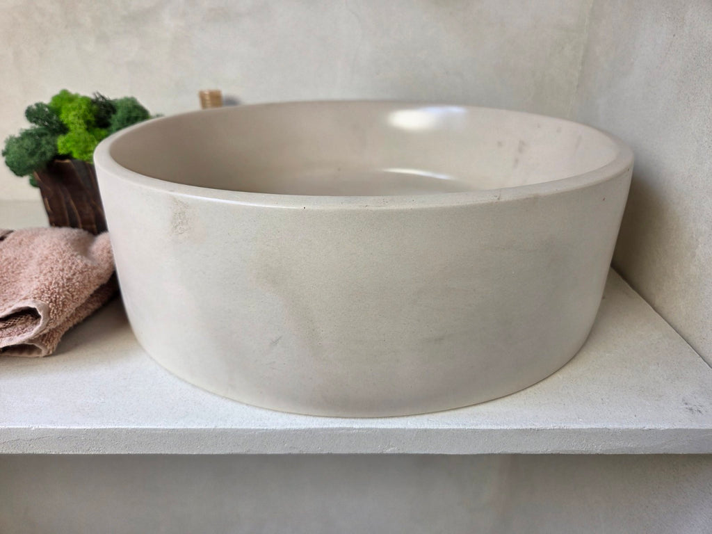 LAI Round Handmade Concrete Basin - Essential collection (37cm) | In Stock