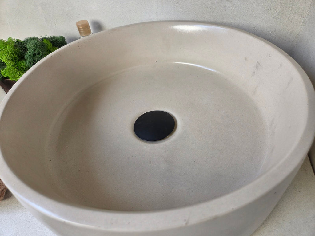 LAI Round Handmade Concrete Basin - Essential collection (37cm) | In Stock