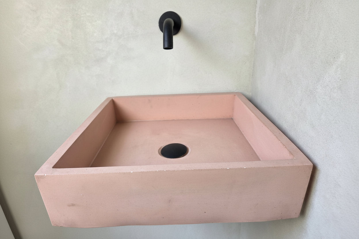 MAXI Rectangular Concrete Basin - Essential Collection (41cm) | In Stock - Flamingo