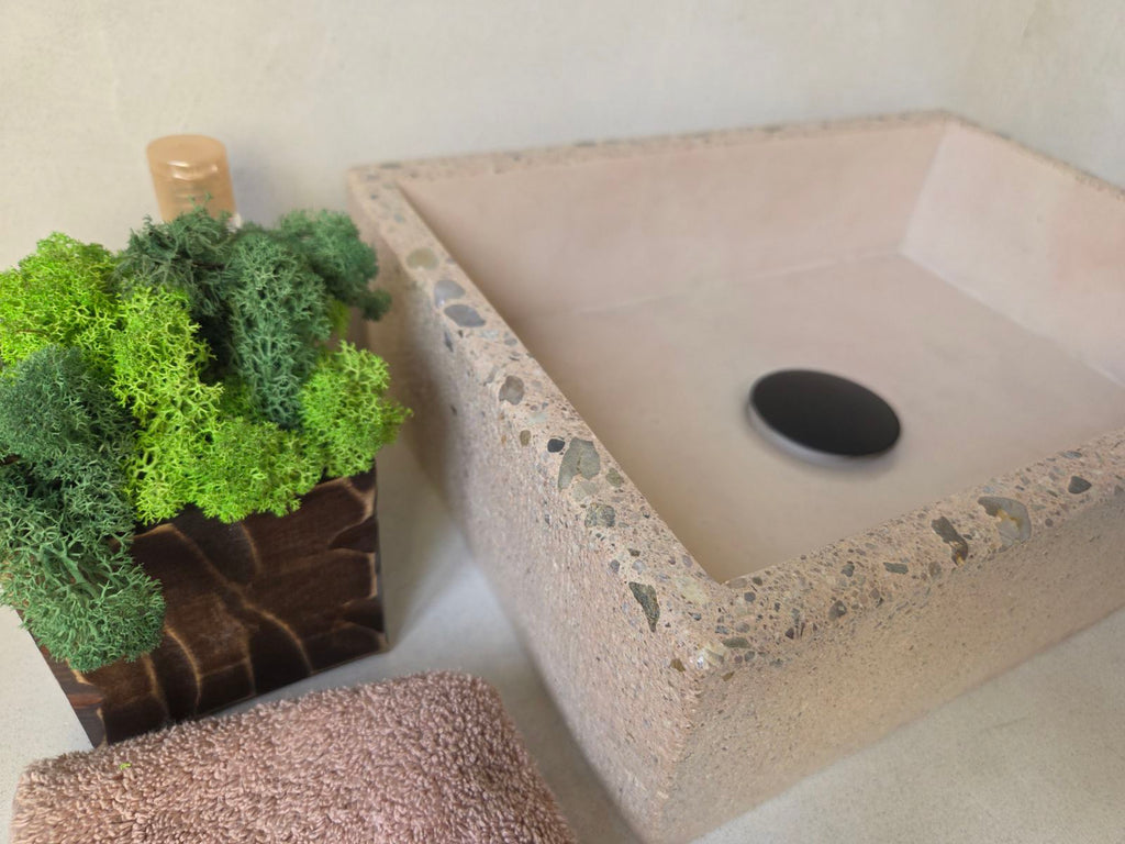 MINI Bathroom Concrete Basin - Essential Collection (35x25cm) | In Stock - Polished Edge