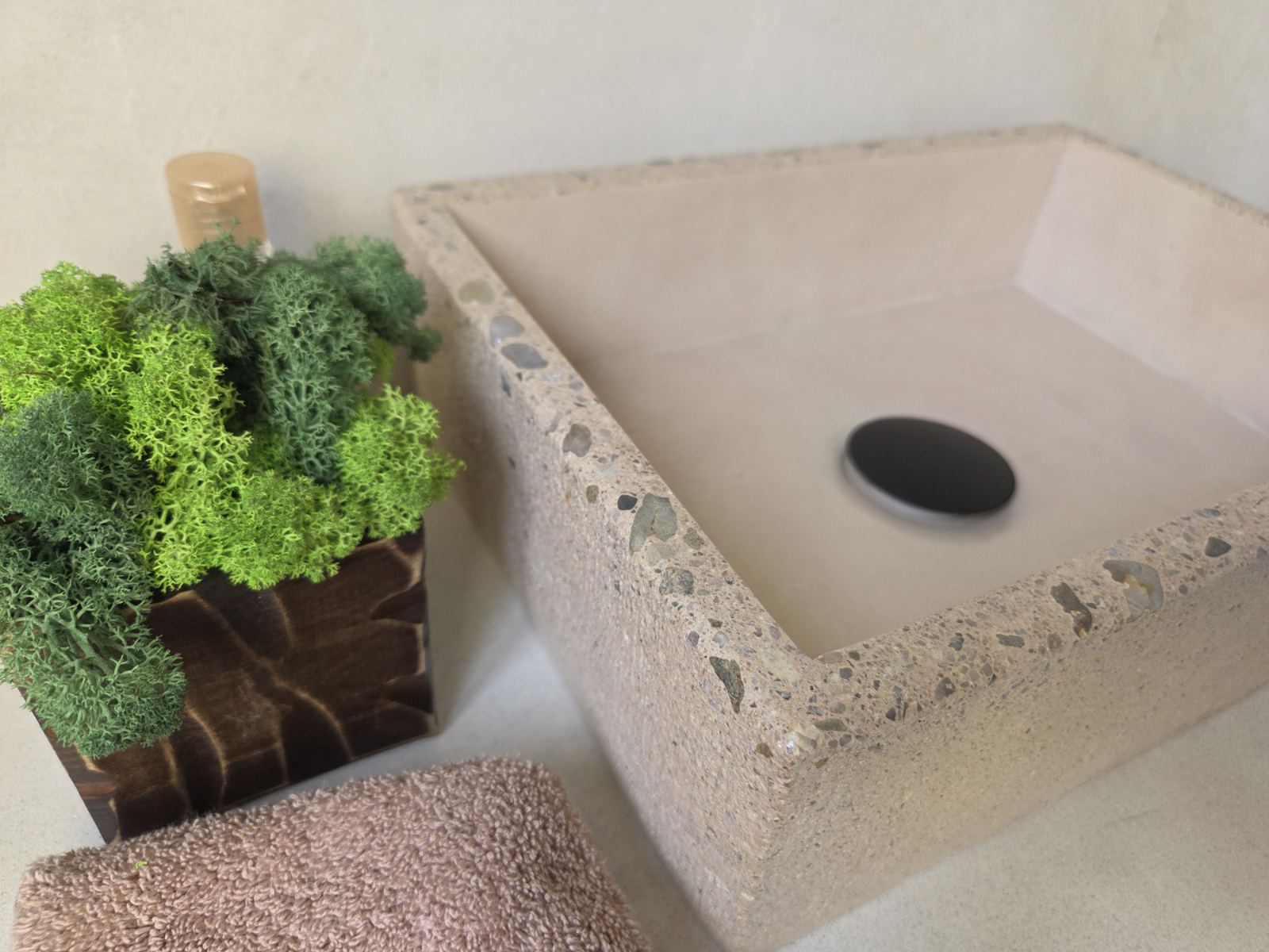 MINI Bathroom Concrete Basin - Essential Collection (35x25cm) | In Stock - Polished Edge