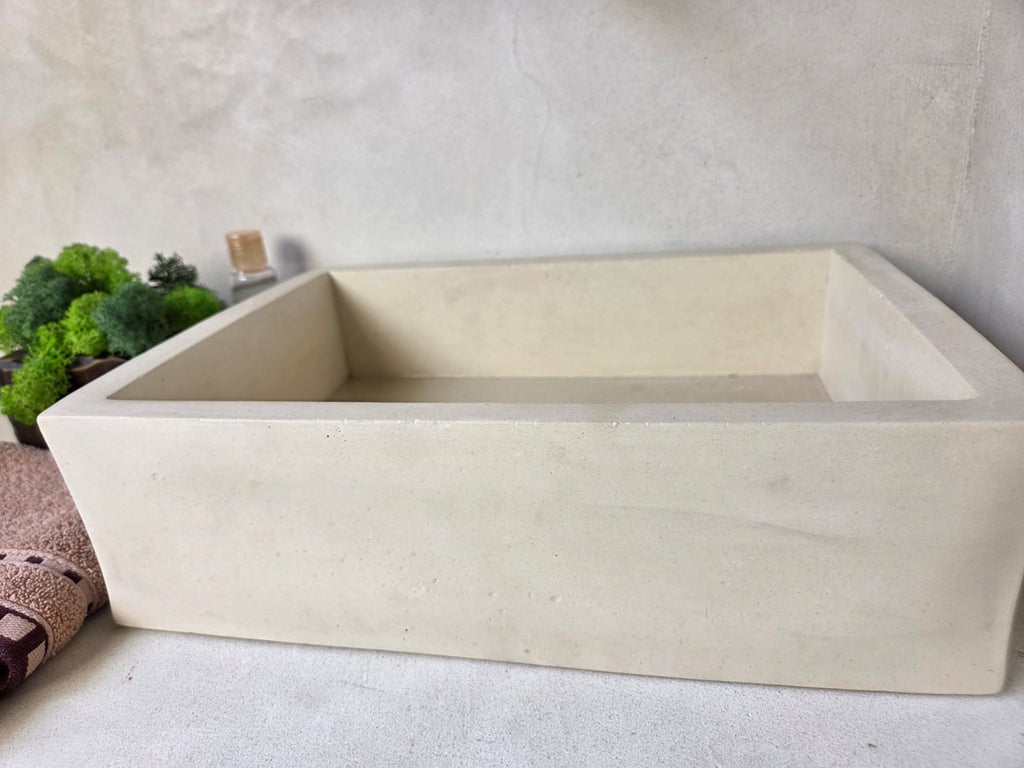 MINI Bathroom Concrete Basin - Essential Collection (35x25cm) | In Stock - Ivory