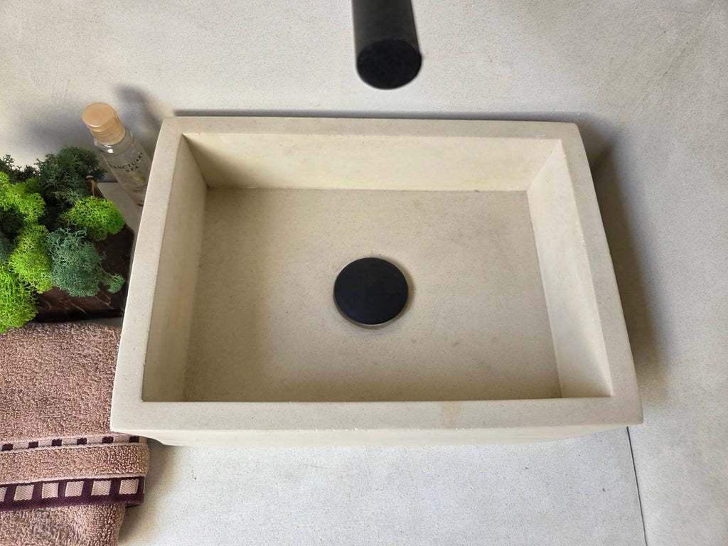 MINI Bathroom Concrete Basin - Essential Collection (35x25cm) | In Stock - Ivory