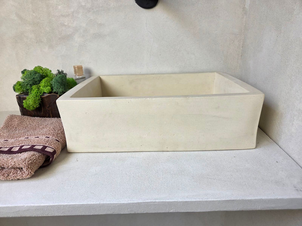 MINI Bathroom Concrete Basin - Essential Collection (35x25cm) | In Stock - Ivory