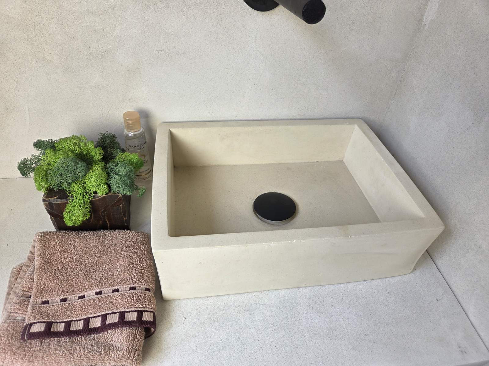MINI Bathroom Concrete Basin - Essential Collection (35x25cm) | In Stock - Ivory