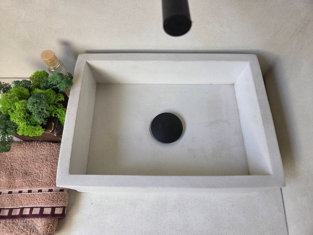 MINI Bathroom Concrete Basin - Essential Collection (35x25cm) | In Stock - Snow