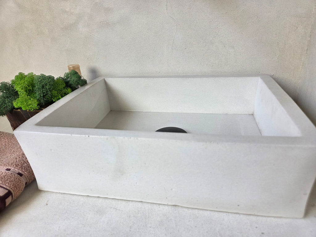 MINI Bathroom Concrete Basin - Essential Collection (35x25cm) | In Stock - Snow