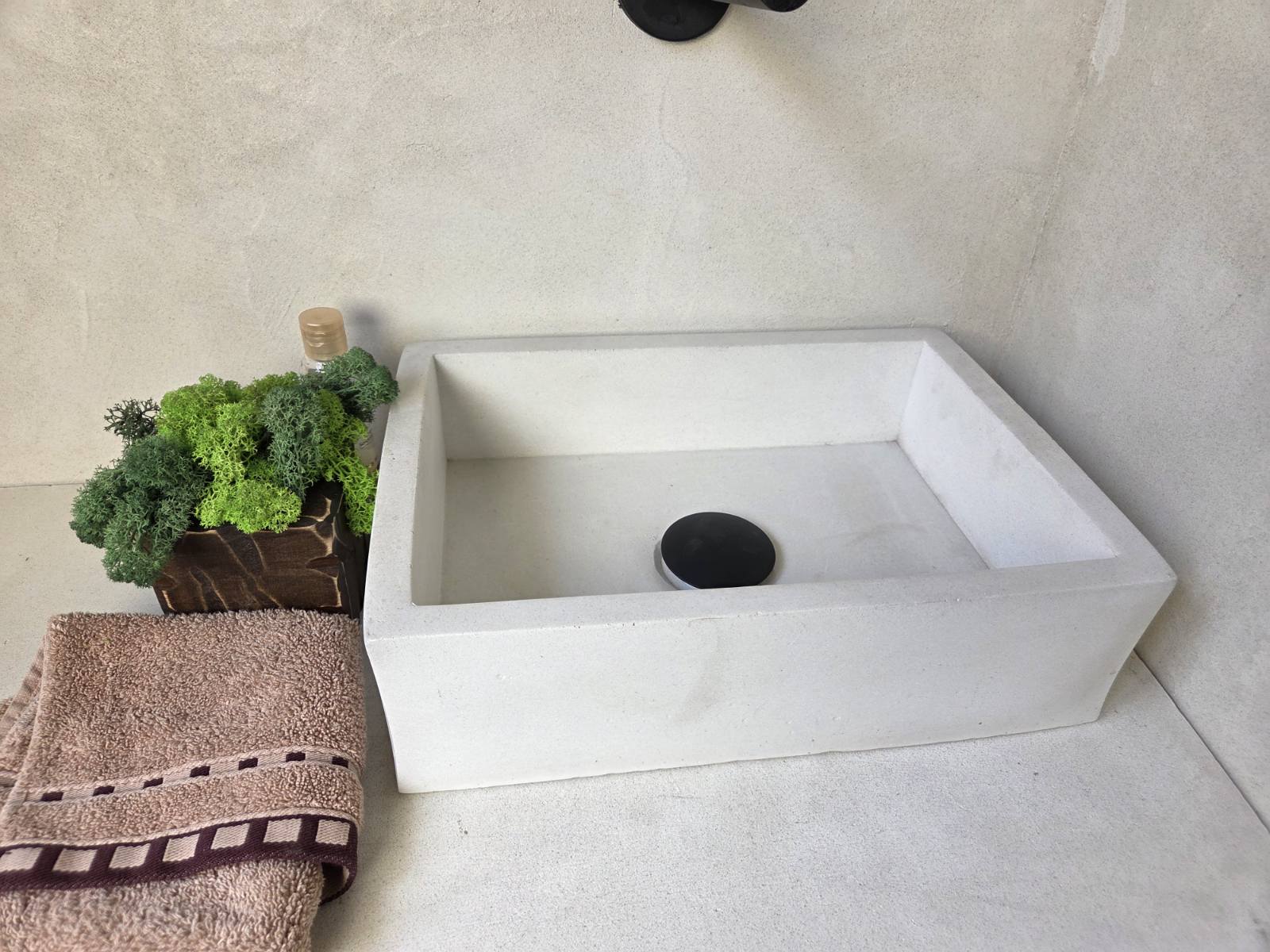 MINI Bathroom Concrete Basin - Essential Collection (35x25cm) | In Stock - Snow