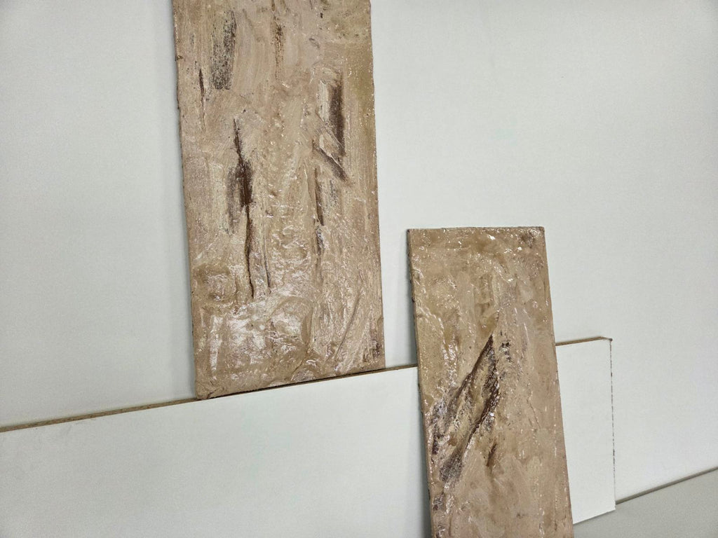 Strata Concrete & Resin Wall Art Set - Abstract Textured Panels (50 × 25 cm)