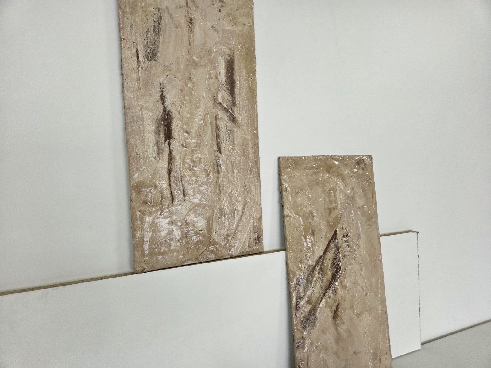 Strata Concrete & Resin Wall Art Set - Abstract Textured Panels (50 × 25 cm)