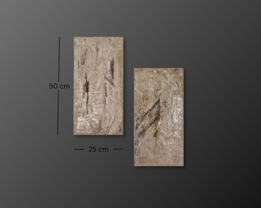 Strata Concrete & Resin Wall Art Set - Abstract Textured Panels (50 × 25 cm)