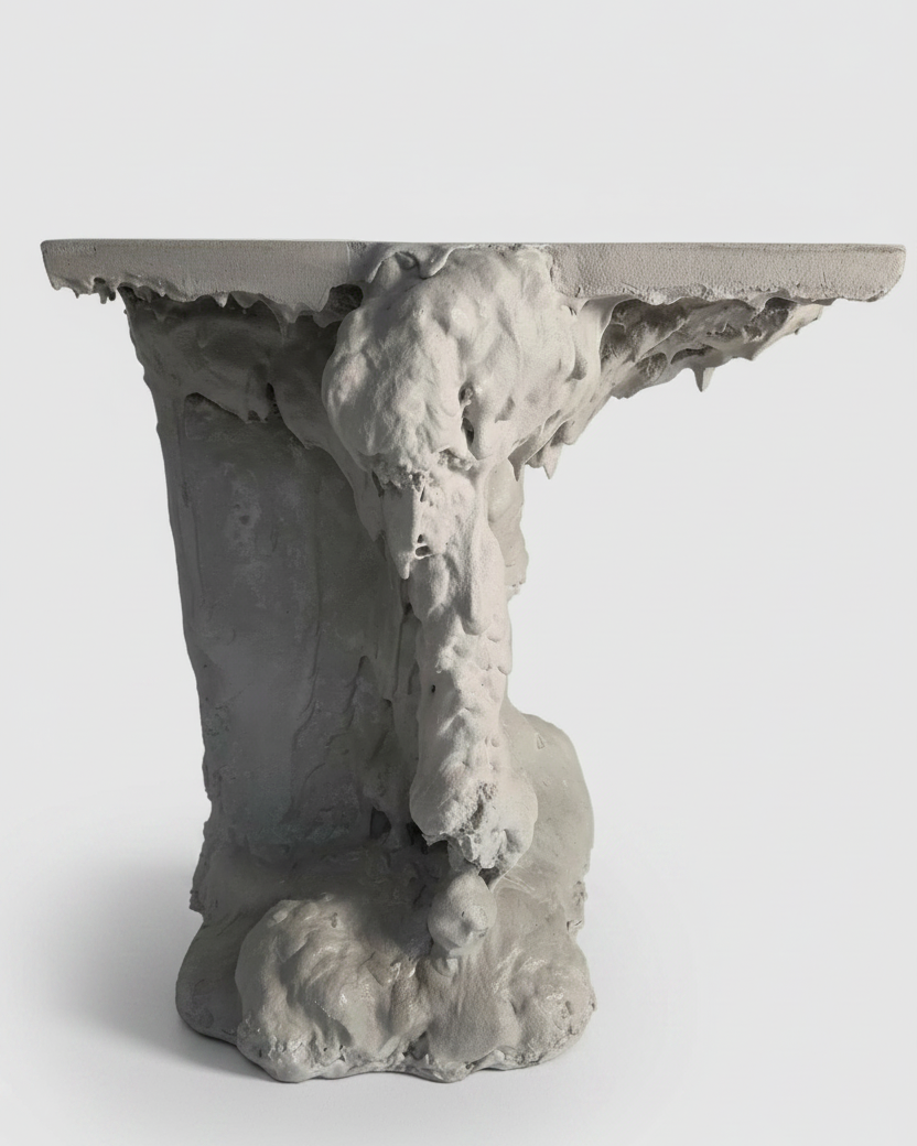 Thea Perpendicular Side Table - Hand-Shaped Concrete Artful Furniture