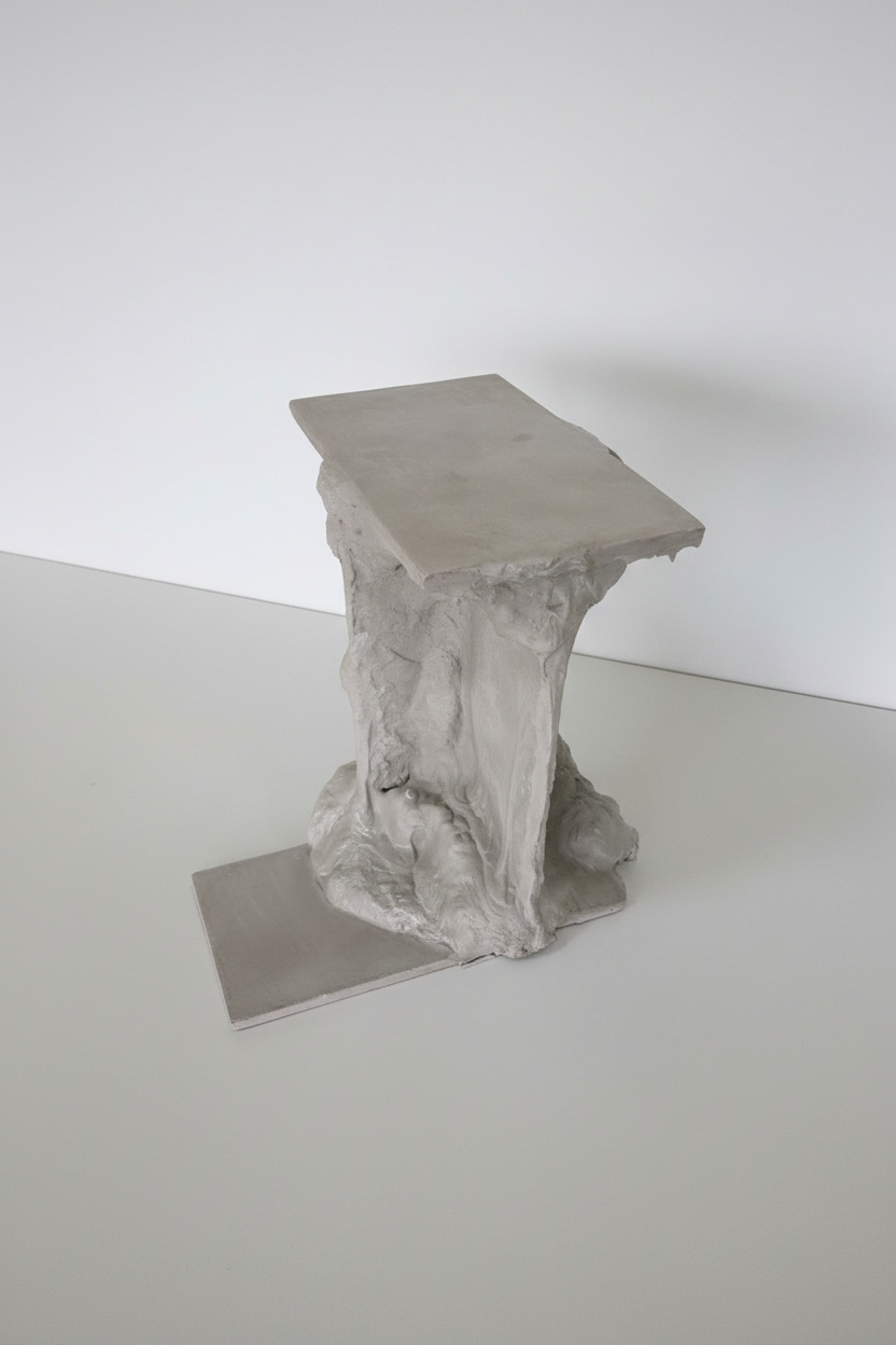 Thea Perpendicular Side Table - Hand-Shaped Concrete Artful Furniture