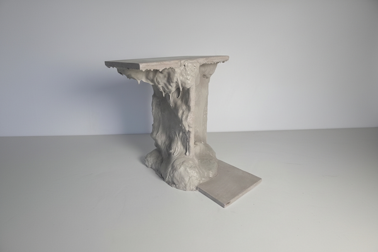 Thea Perpendicular Side Table - Hand-Shaped Concrete Artful Furniture
