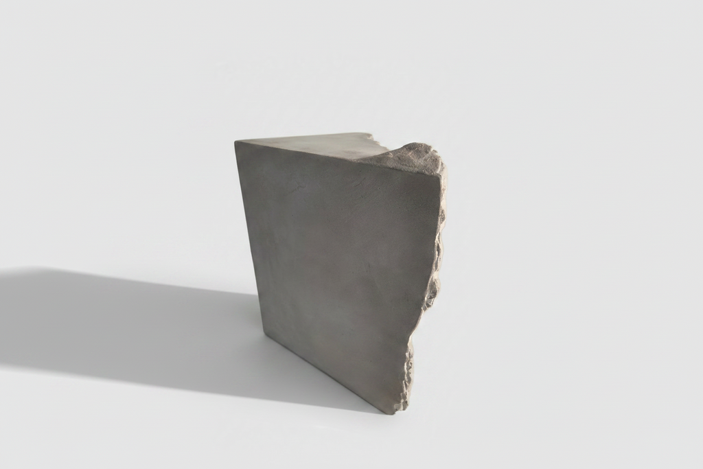 Thea Corner Side Table - Handcrafted Concrete with Sculptural, Cave-Inspired Design