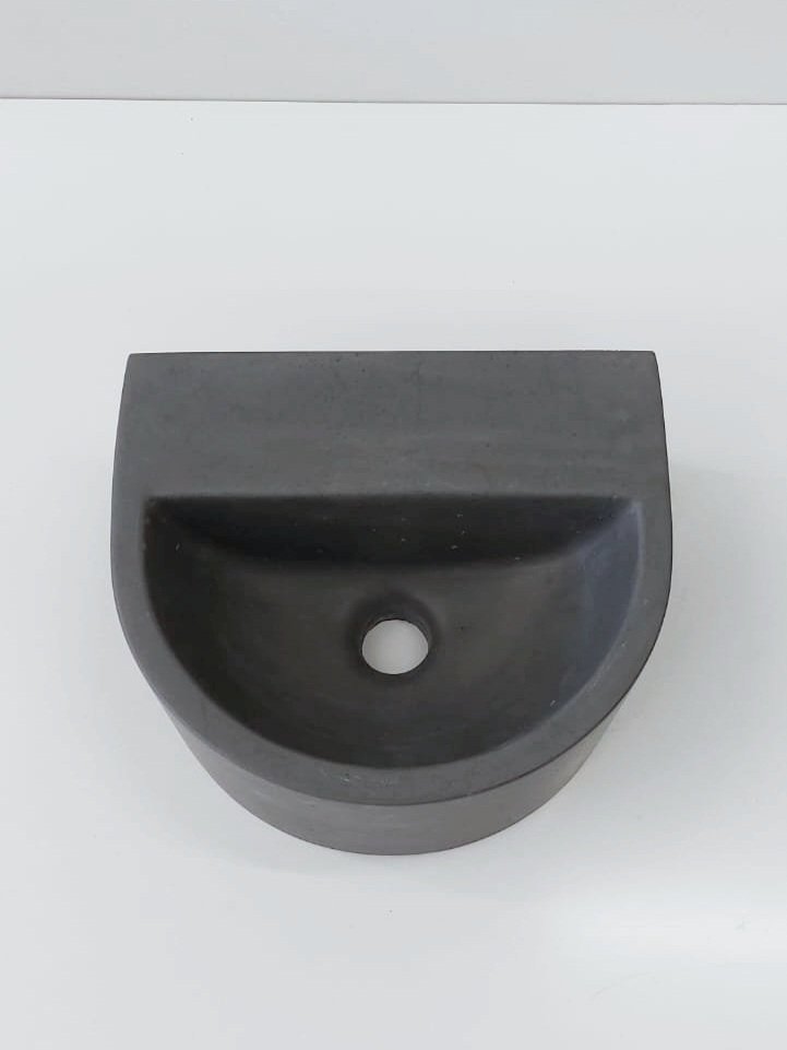 Black ONIK concrete basin top view