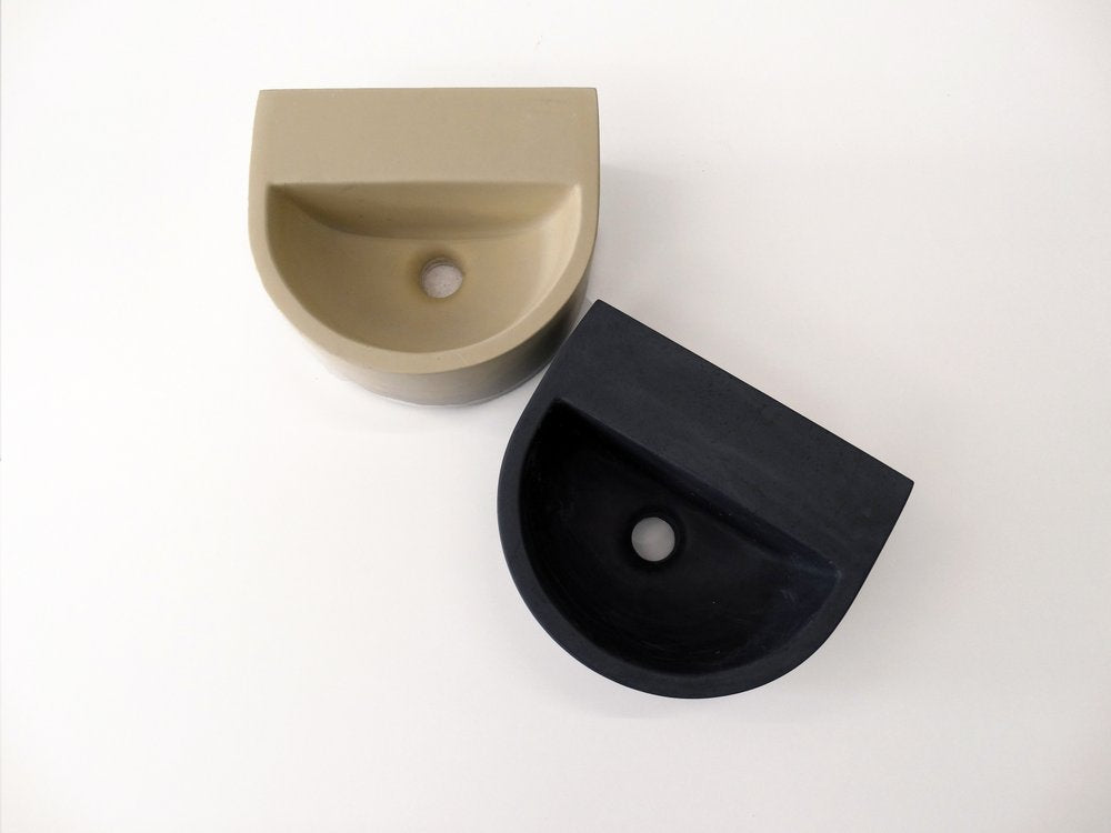 Two ONIK concrete basins from above showing proportions